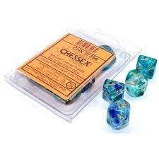 Nebula: Oceanic/Gold Luminary Set of ten d10 dice